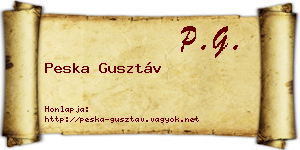 Peska Gusztáv névjegykártya